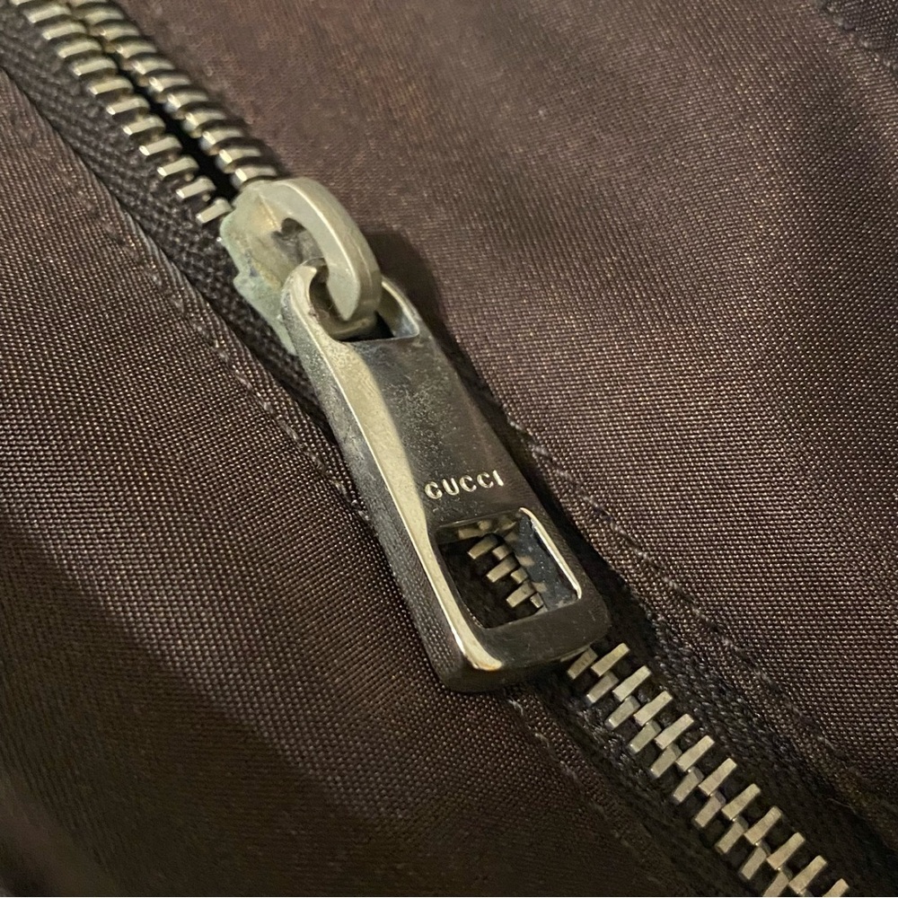 (NWOT) Gucci Brown Diamanté Nylon Shoulder Tote Bag - Picture 11 of 16